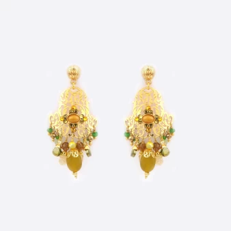 Charlie green gold earrings - Gas bijoux