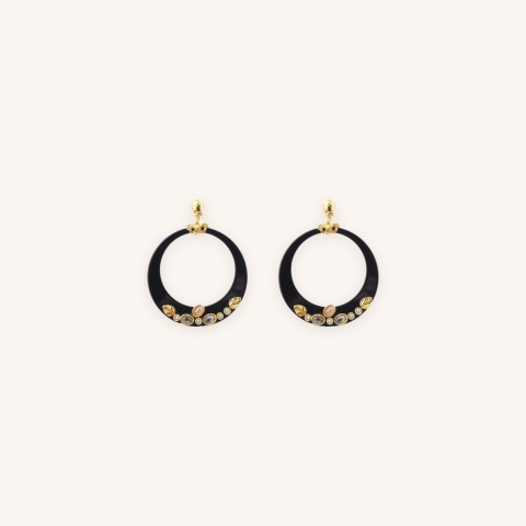 Lodge black gold earrings - Gas Bijoux