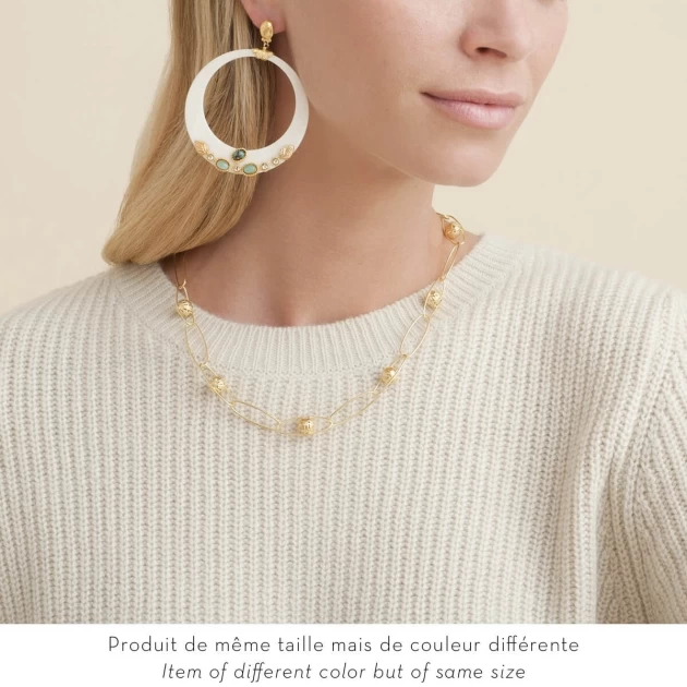 Lodge black gold earrings - Gas Bijoux