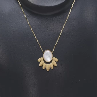 Palm mother of pearl gold necklace - Zag Bijoux