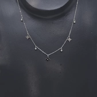 Diamond star silver necklace - Zag Bijoux
