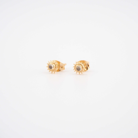 Boucles d'oreilles sun labradorite or - Pomme Cannelle