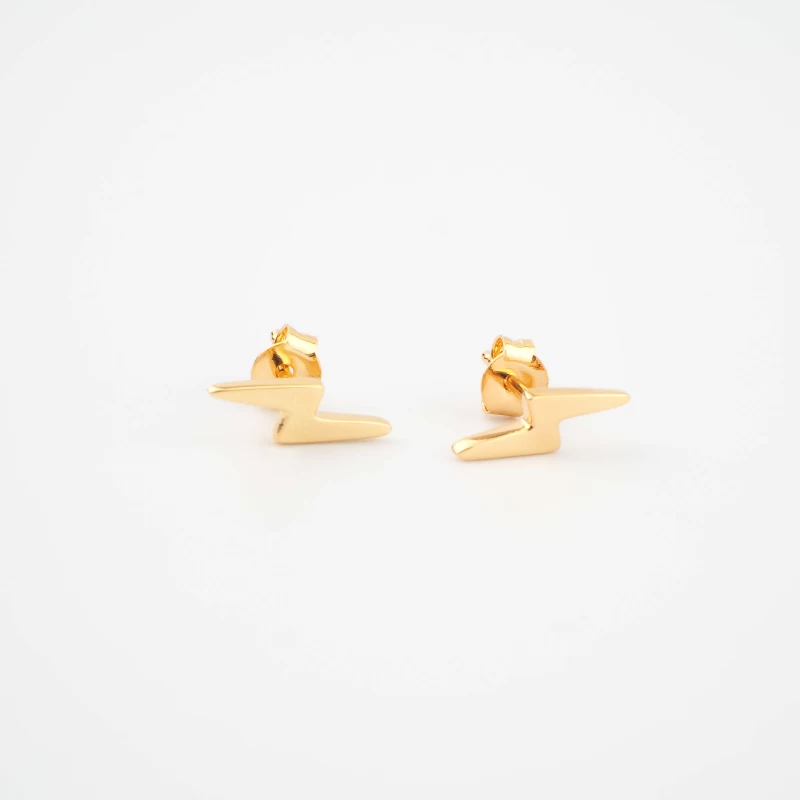 Gold-plated lightning earrings - Pomme Cannelle