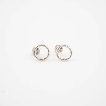 Silver circle earrings -...