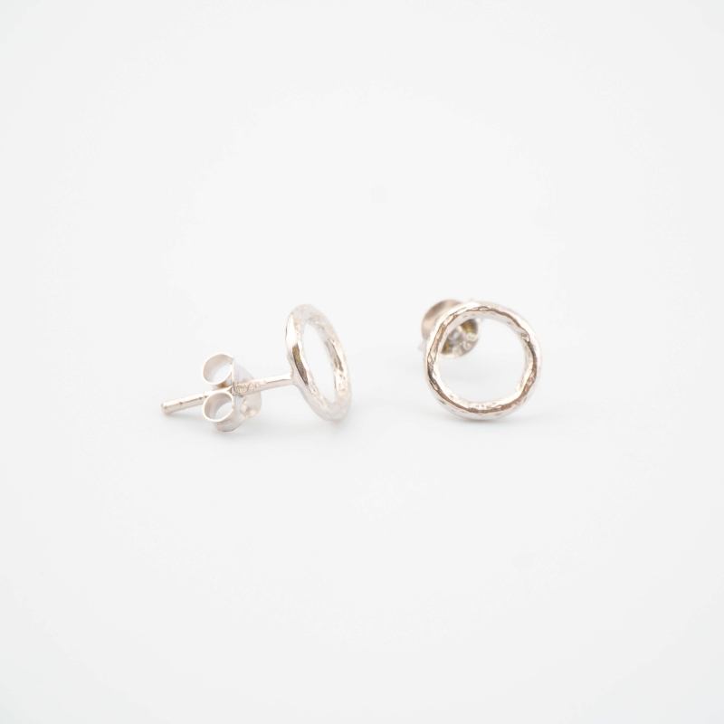 Silver circle earrings - Pomme Cannelle