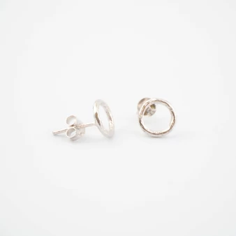 Silver circle earrings - Pomme Cannelle