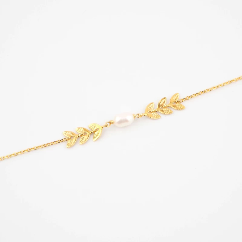 Pearl ears gold bracelet - Pomme Cannelle