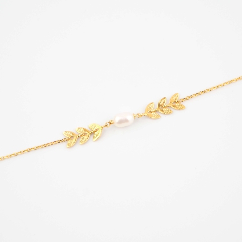 Bracelet épis perlé en plaqué or - Pomme Cannelle
