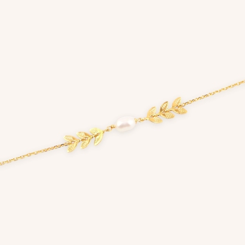 Pearl ears gold bracelet - Pomme Cannelle