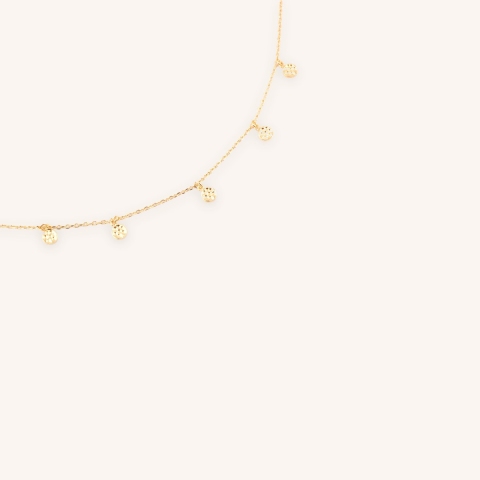 Hammered pellets gold necklace - Pomme Cannelle