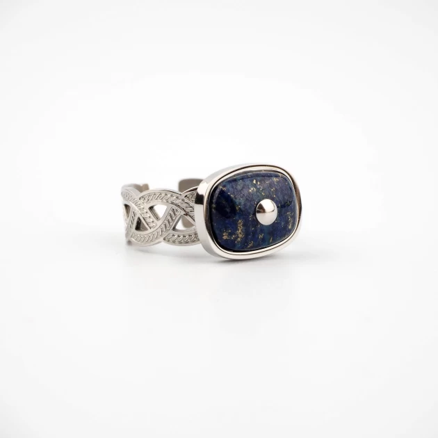 Tresse blue silver ring -...