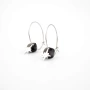 Thea black silver hoops earrings - Zag Bijoux
