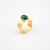 Bague Stormy malachite en acier jaune - Zag bijoux
