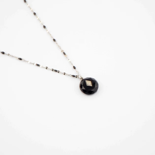 Themis onyx silver necklace...
