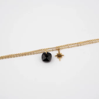 Stone polar onyx gold bracelet - Zag Bijoux