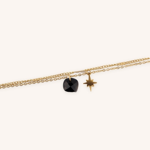 Stone polar onyx gold bracelet - Zag Bijoux