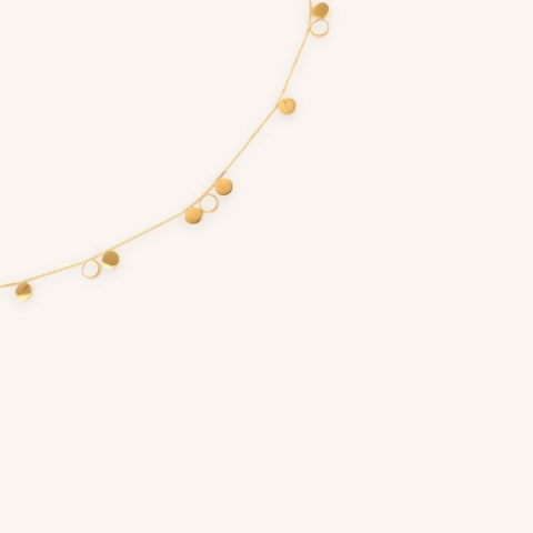 Collier pastilles nacrées en acier jaune - Zag Bijoux