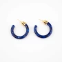 Acetate blue gold hoops earrings - Zag Bijoux