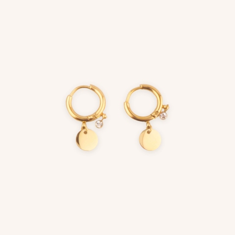 Pastille mini gold hoops earrings - Zag Bijoux