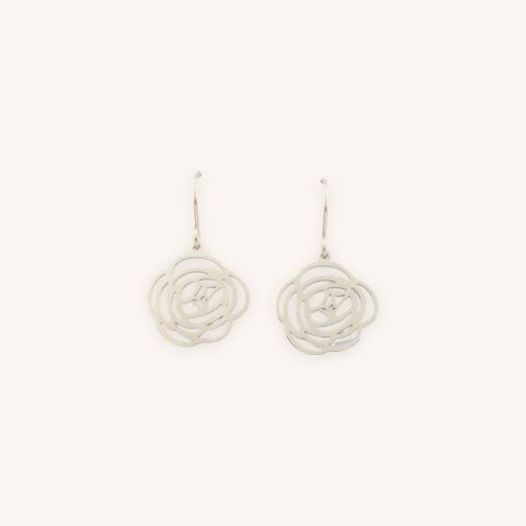 Boucles d'oreilles camelia acier - Zag Bijoux