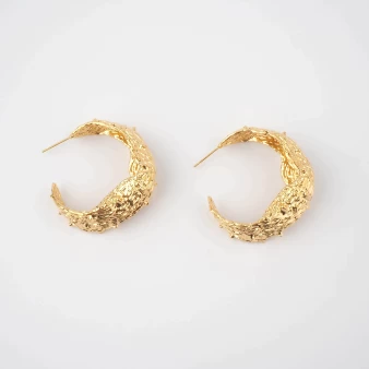 Leaves gold hoops earrings...