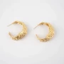 Leaves gold hoops earrings - Zag Bijoux