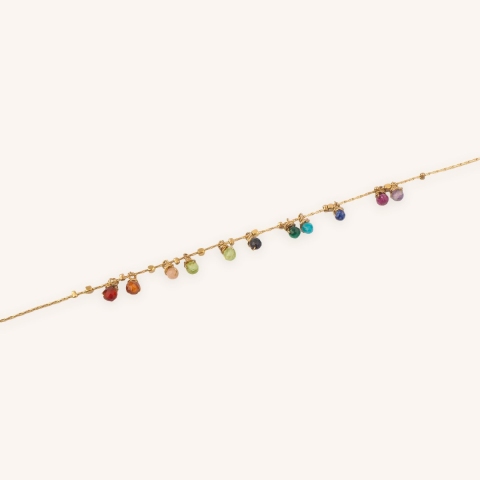 Bracelet pampilles stones mix acier jaune - Zag Bijoux