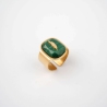 Bague feather malachite en acier jaune - Zag Bijoux