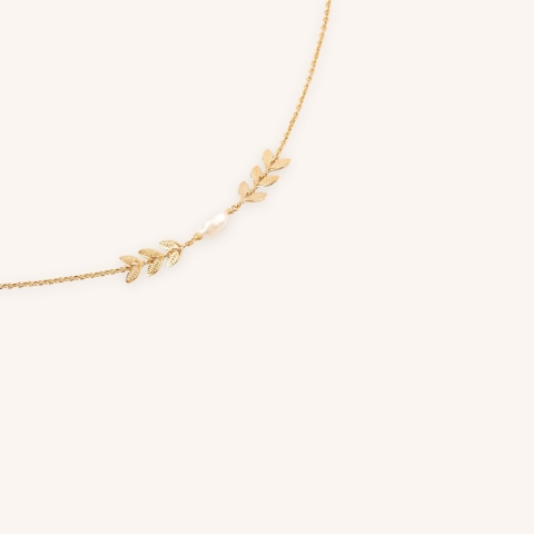 Collier épis perlé en plaqué or - Pomme Cannelle