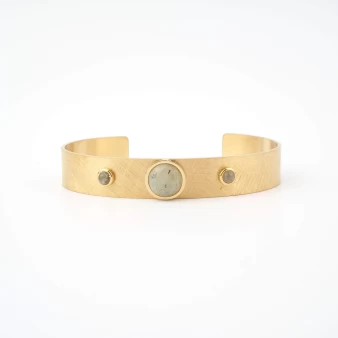 Billy labradorite gold bangle bracelet - Zag Bijoux