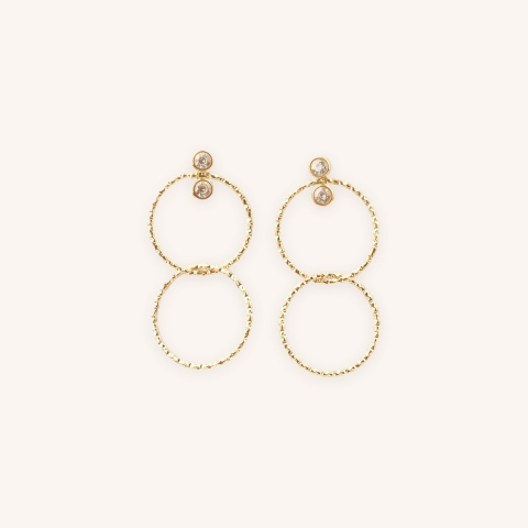 Boucles d'oreilles Eolia en acier jaune - Zag Bijoux