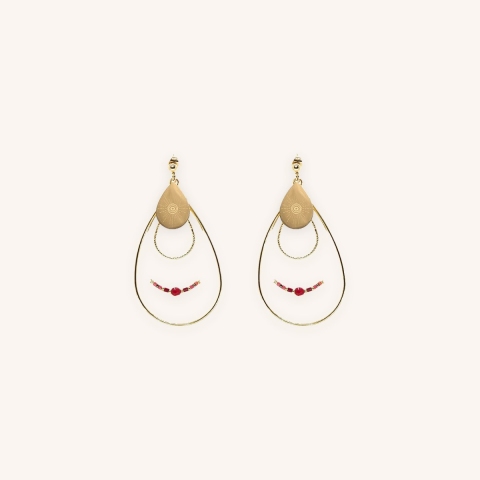 Boreale ruby gold earrings - Zag Bijoux