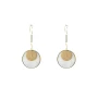 Pearly chip gold hoop earrings - Zag Bijoux