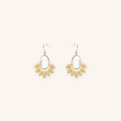 Boucles d'oreilles Palm en acier jaune - Zag Bijoux