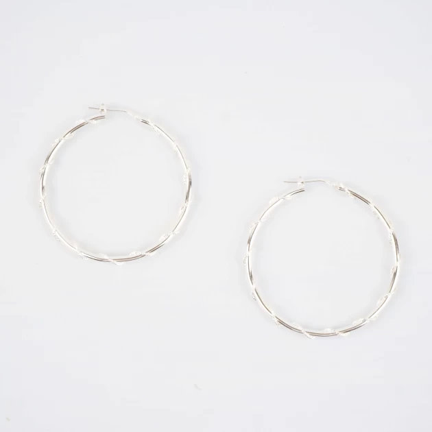 Kae silver hoops earrings -...