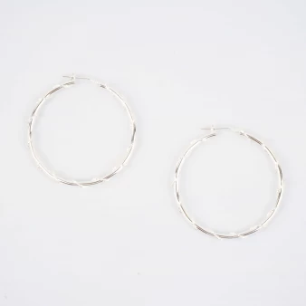Kae silver hoops earrings -...