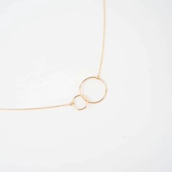 Doucle circle XL gold necklace - Pomme Cannelle
