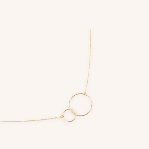 Collier double cercle xl en plaqué or - Pomme Cannelle