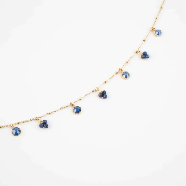 Heni blue gold necklace -...