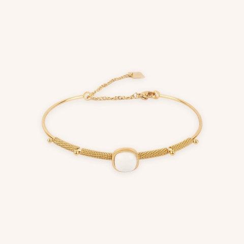 Bracelet jonc Afshin blanc en acier - Zag Bijoux