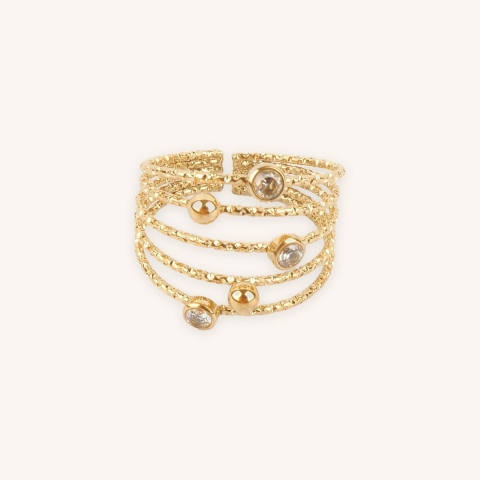 Bague Astar en acier or - Zag Bijoux