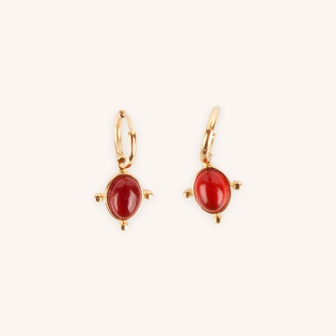 Lya red gold hoop earrings - Zag Bijoux