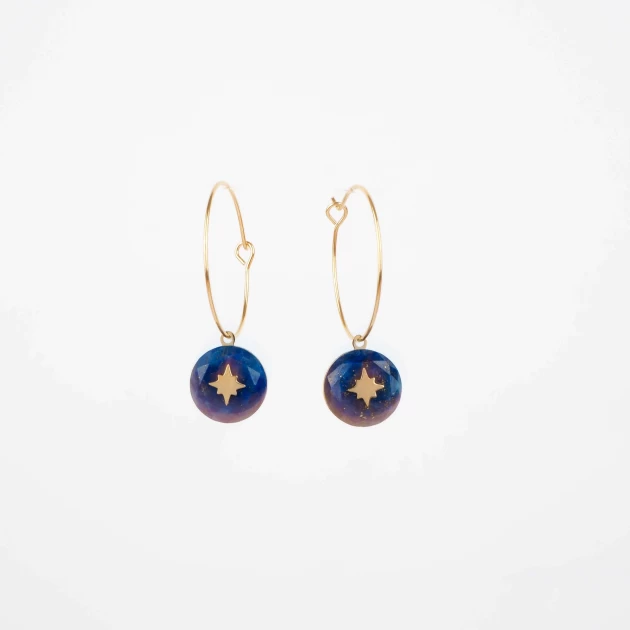Elza gold hoop earrings -...