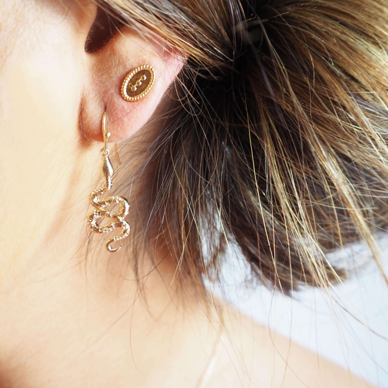 Boucles d'oreilles Apophis plaqué or - Pomme Cannelle