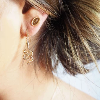 Apophis gold earrings - Pomme Cannelle