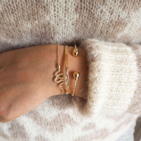 Bracelet Apophis en plaqué or - Pomme Cannelle