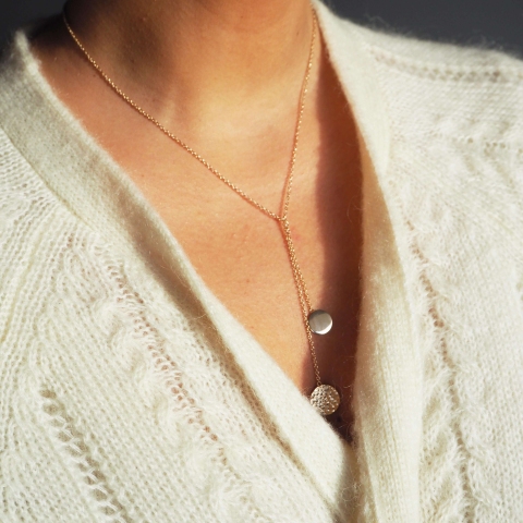 Collier cravate Cyrus en plaqué or - Pomme Cannelle