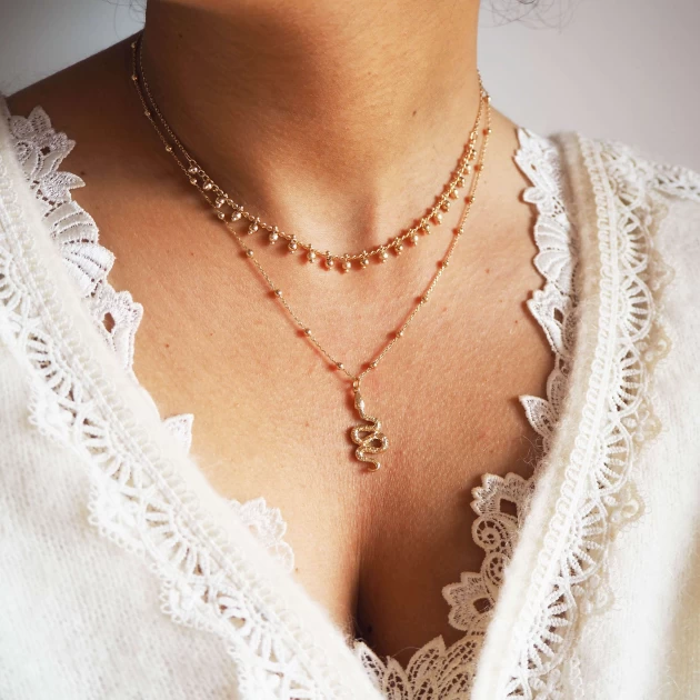 Collier Apophis en plaqué or - Pomme Cannelle