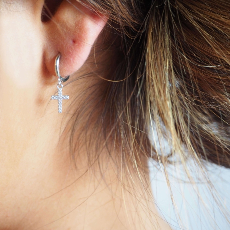 Boucles d'oreilles créoles Eléa en argent - Pomme Cannelle