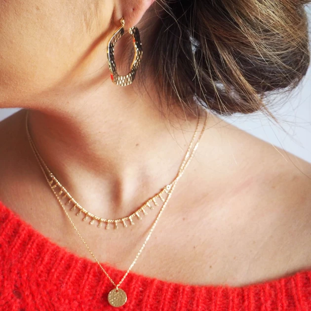 Isia gold hoops earrings - Pomme Cannelle